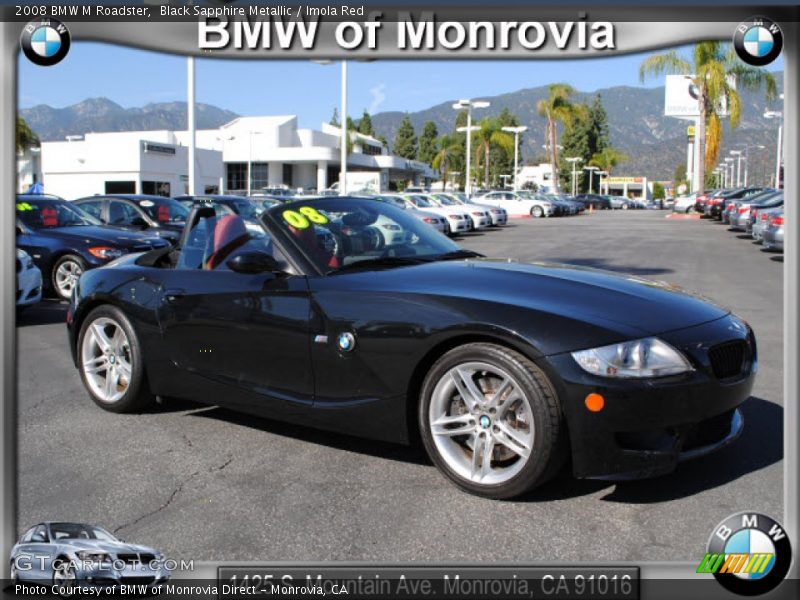 Black Sapphire Metallic / Imola Red 2008 BMW M Roadster