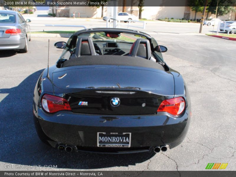 Black Sapphire Metallic / Imola Red 2008 BMW M Roadster