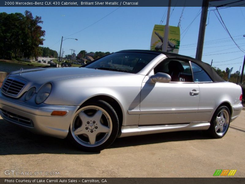 Brilliant Silver Metallic / Charcoal 2000 Mercedes-Benz CLK 430 Cabriolet