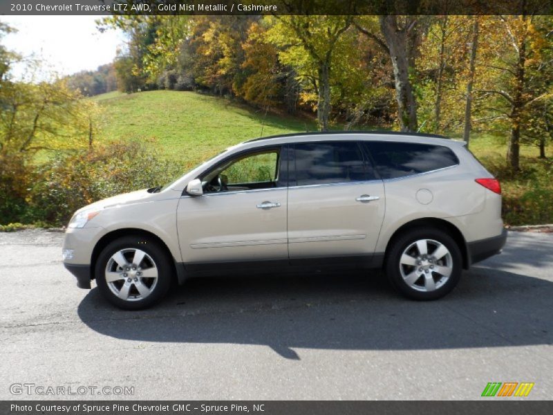 Gold Mist Metallic / Cashmere 2010 Chevrolet Traverse LTZ AWD