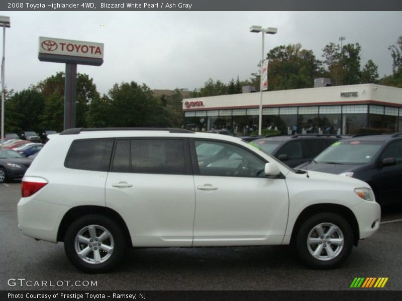 Blizzard White Pearl / Ash Gray 2008 Toyota Highlander 4WD