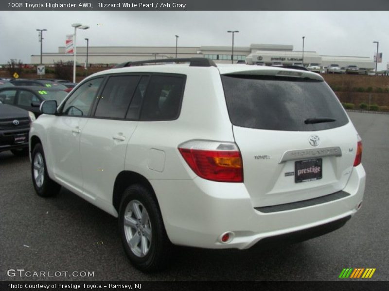 Blizzard White Pearl / Ash Gray 2008 Toyota Highlander 4WD