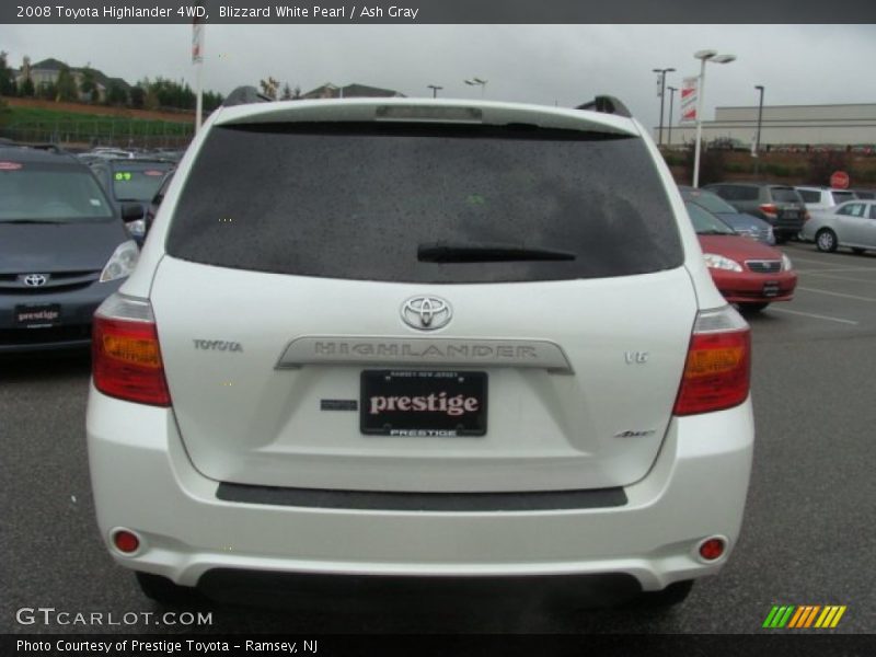 Blizzard White Pearl / Ash Gray 2008 Toyota Highlander 4WD