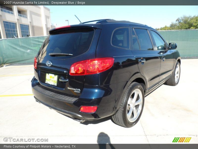 Deepwater Blue / Beige 2007 Hyundai Santa Fe Limited