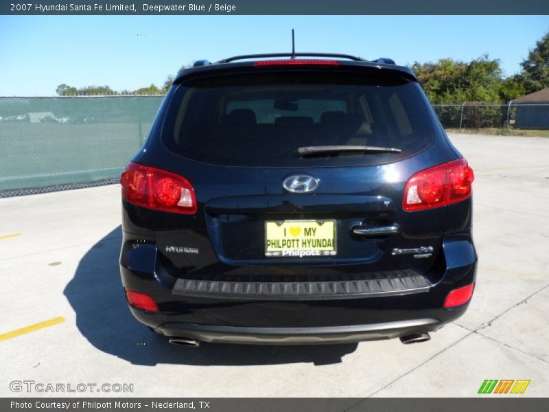 Deepwater Blue / Beige 2007 Hyundai Santa Fe Limited