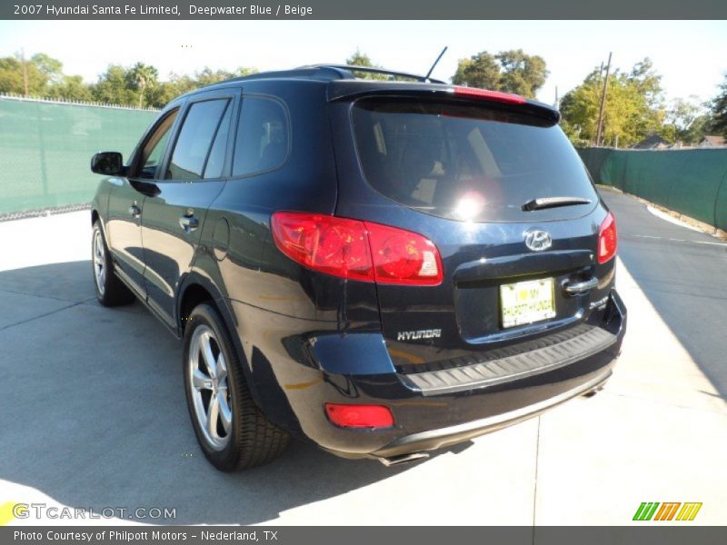 Deepwater Blue / Beige 2007 Hyundai Santa Fe Limited