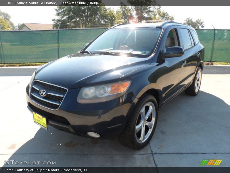 Deepwater Blue / Beige 2007 Hyundai Santa Fe Limited