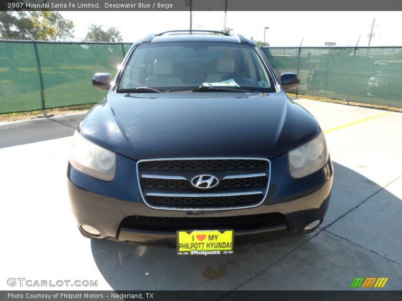 Deepwater Blue / Beige 2007 Hyundai Santa Fe Limited