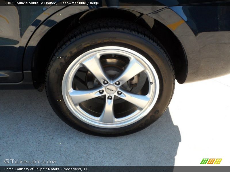 Deepwater Blue / Beige 2007 Hyundai Santa Fe Limited