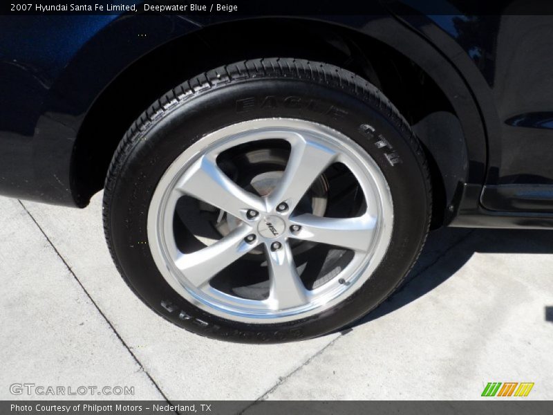Deepwater Blue / Beige 2007 Hyundai Santa Fe Limited
