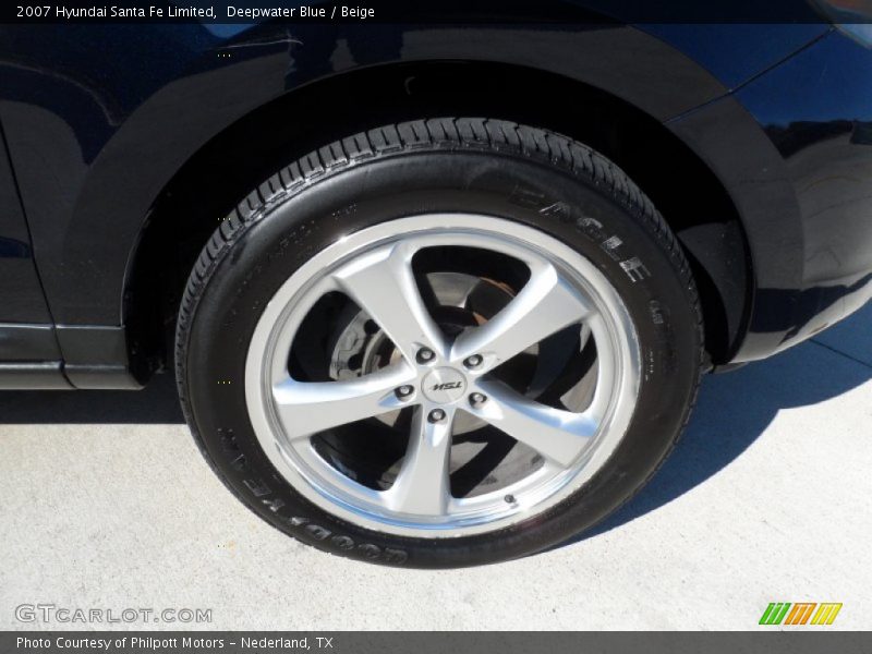 Deepwater Blue / Beige 2007 Hyundai Santa Fe Limited