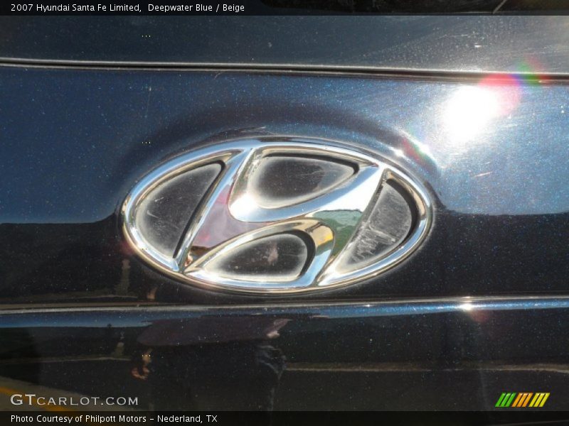 Deepwater Blue / Beige 2007 Hyundai Santa Fe Limited