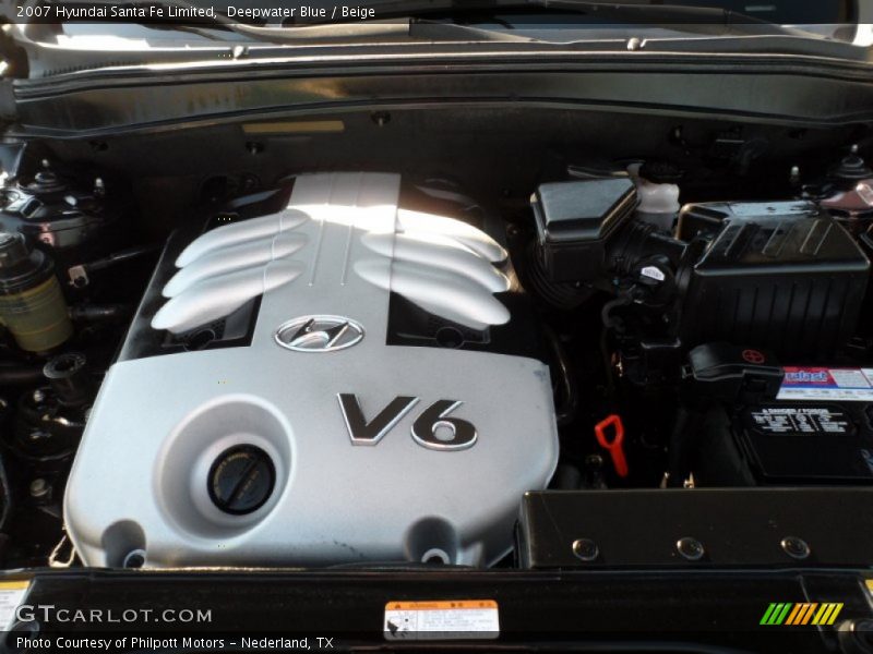 Deepwater Blue / Beige 2007 Hyundai Santa Fe Limited