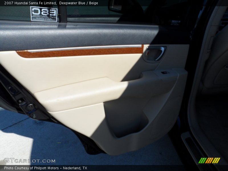 Deepwater Blue / Beige 2007 Hyundai Santa Fe Limited