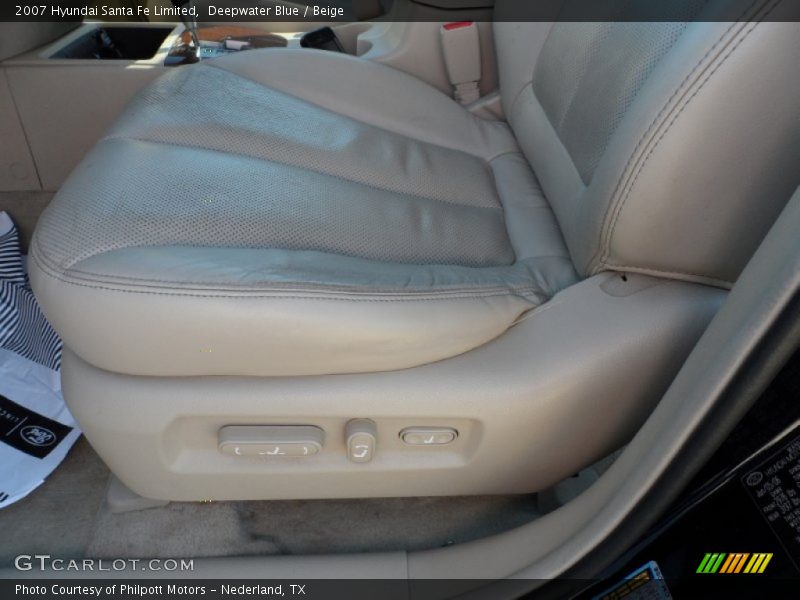 Deepwater Blue / Beige 2007 Hyundai Santa Fe Limited