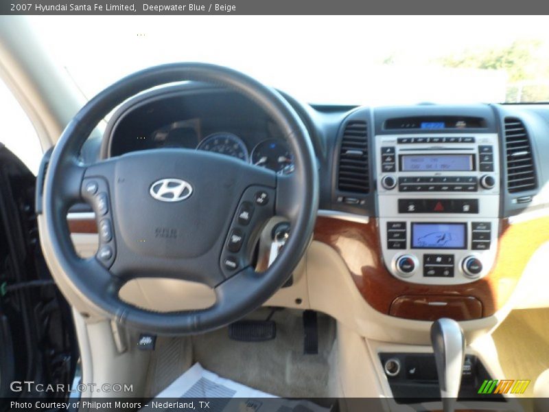 Deepwater Blue / Beige 2007 Hyundai Santa Fe Limited