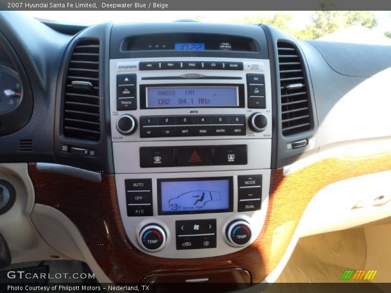 Deepwater Blue / Beige 2007 Hyundai Santa Fe Limited