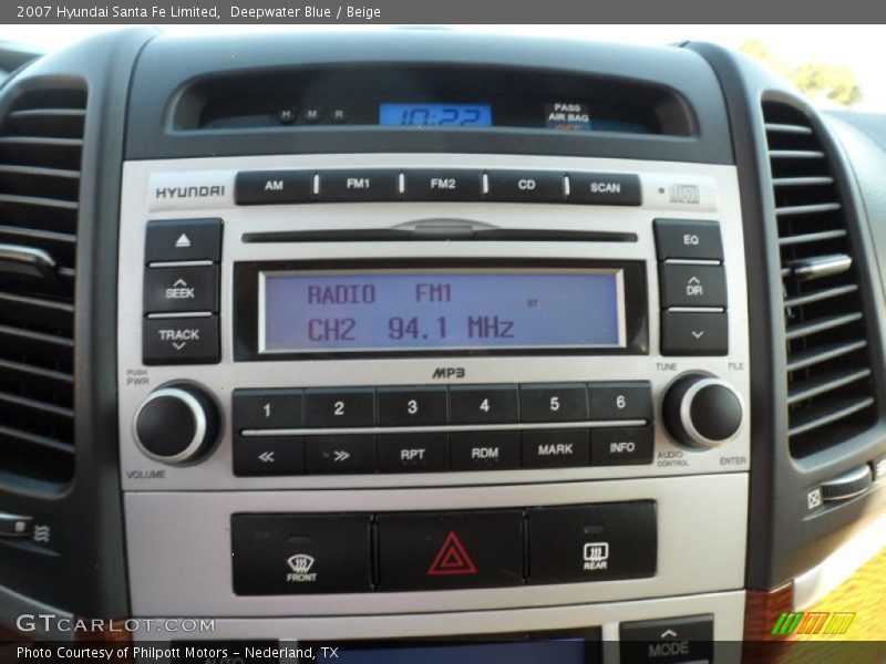 Deepwater Blue / Beige 2007 Hyundai Santa Fe Limited