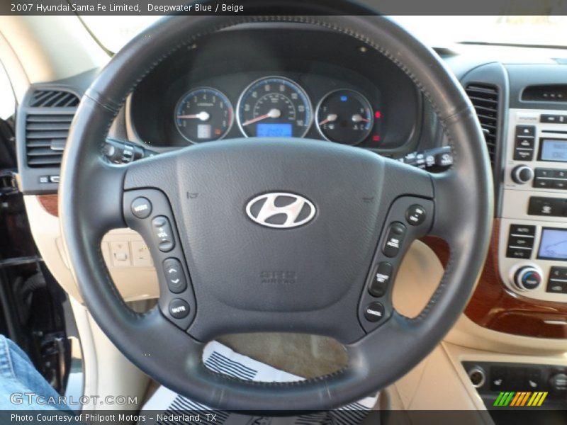 Deepwater Blue / Beige 2007 Hyundai Santa Fe Limited