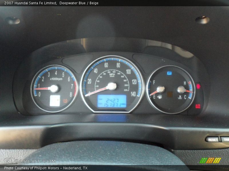 Deepwater Blue / Beige 2007 Hyundai Santa Fe Limited