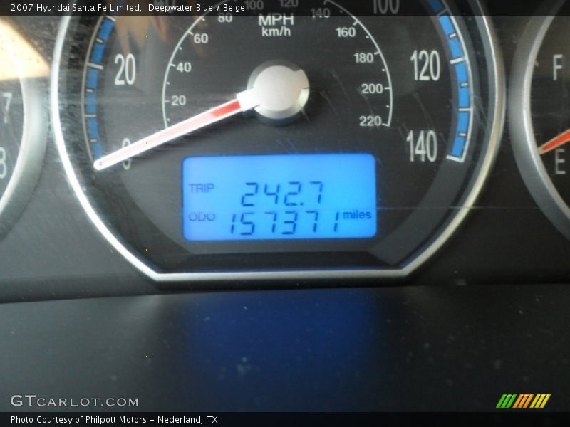 Deepwater Blue / Beige 2007 Hyundai Santa Fe Limited