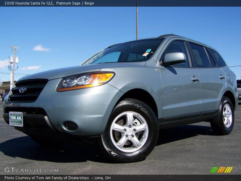 Platinum Sage / Beige 2008 Hyundai Santa Fe GLS