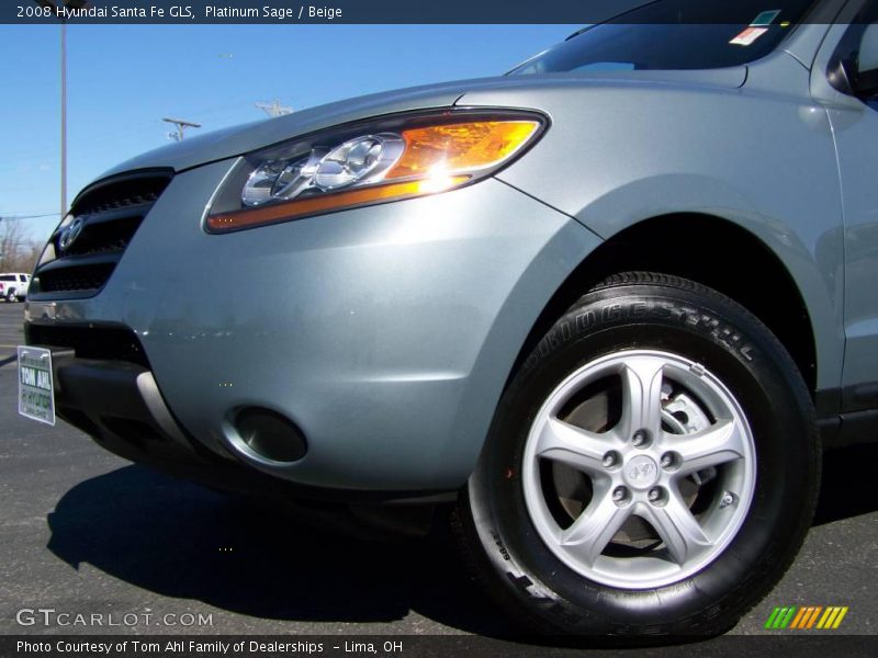 Platinum Sage / Beige 2008 Hyundai Santa Fe GLS