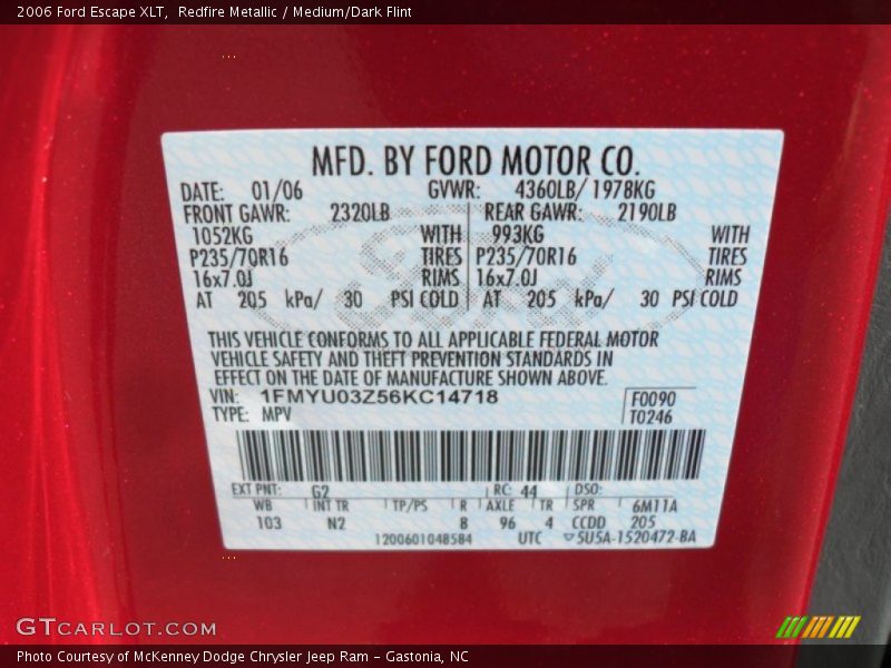 Redfire Metallic / Medium/Dark Flint 2006 Ford Escape XLT