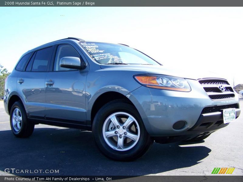 Platinum Sage / Beige 2008 Hyundai Santa Fe GLS