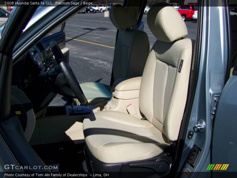 Platinum Sage / Beige 2008 Hyundai Santa Fe GLS