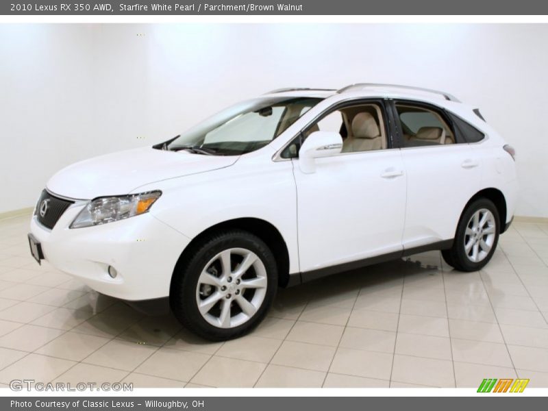 Starfire White Pearl / Parchment/Brown Walnut 2010 Lexus RX 350 AWD