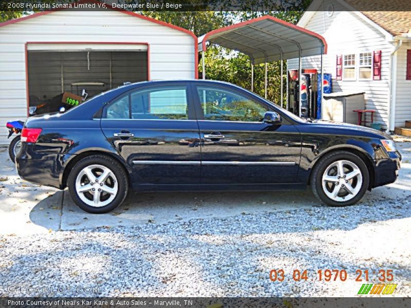 Deepwater Blue / Beige 2008 Hyundai Sonata Limited V6