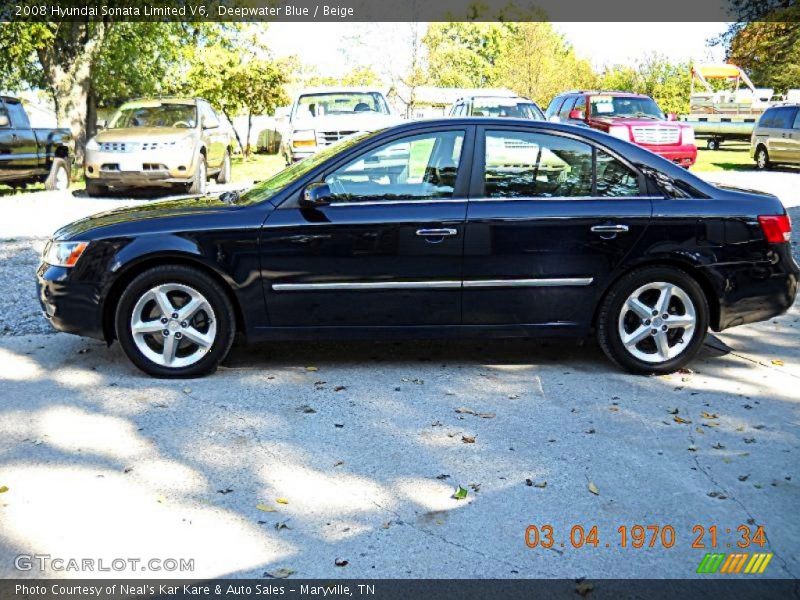 Deepwater Blue / Beige 2008 Hyundai Sonata Limited V6