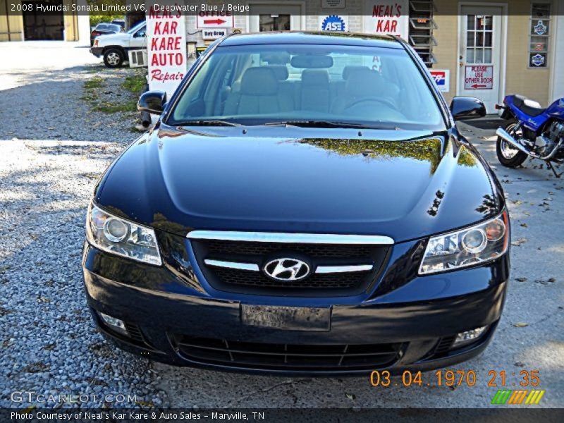 Deepwater Blue / Beige 2008 Hyundai Sonata Limited V6