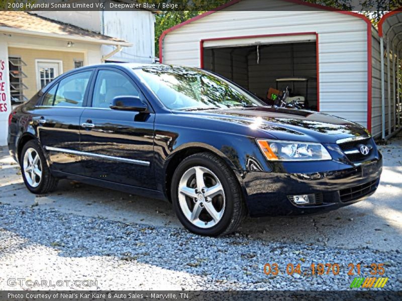 Deepwater Blue / Beige 2008 Hyundai Sonata Limited V6