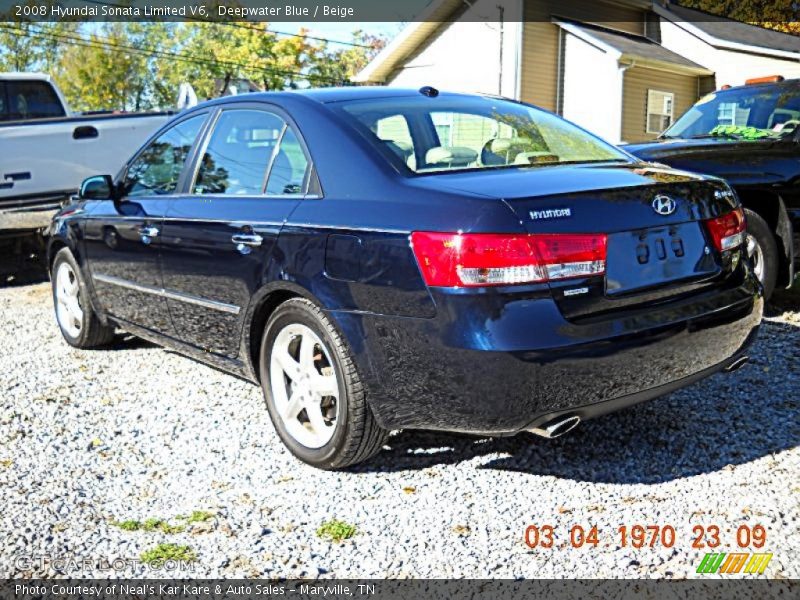 Deepwater Blue / Beige 2008 Hyundai Sonata Limited V6