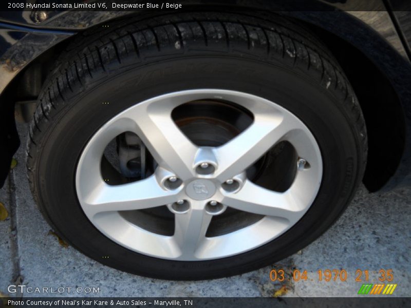 Deepwater Blue / Beige 2008 Hyundai Sonata Limited V6