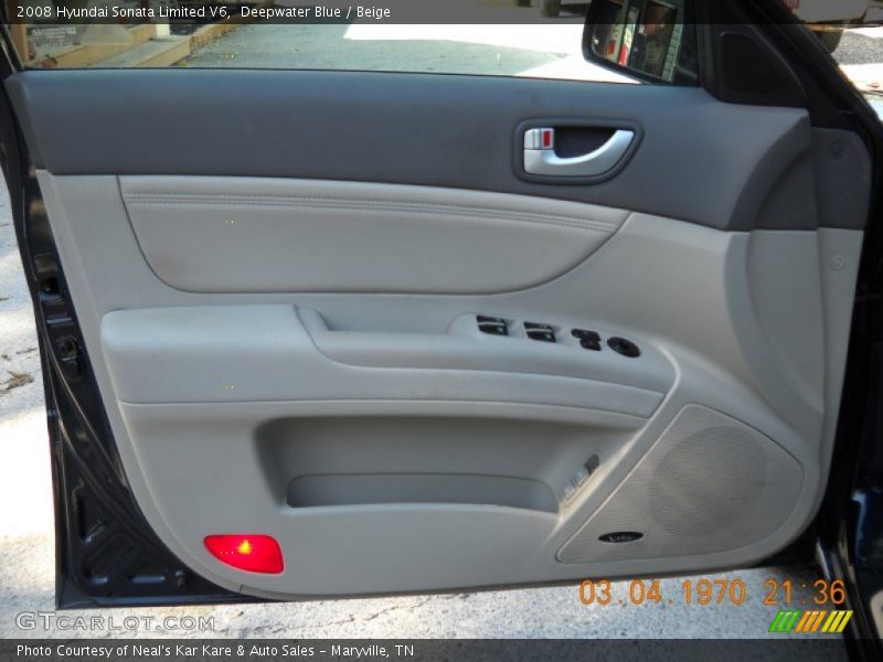 Deepwater Blue / Beige 2008 Hyundai Sonata Limited V6