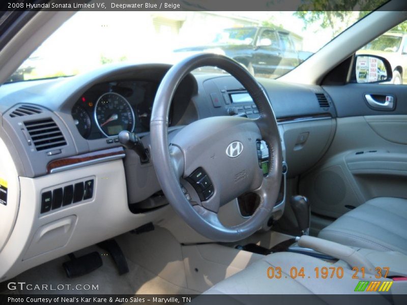Deepwater Blue / Beige 2008 Hyundai Sonata Limited V6