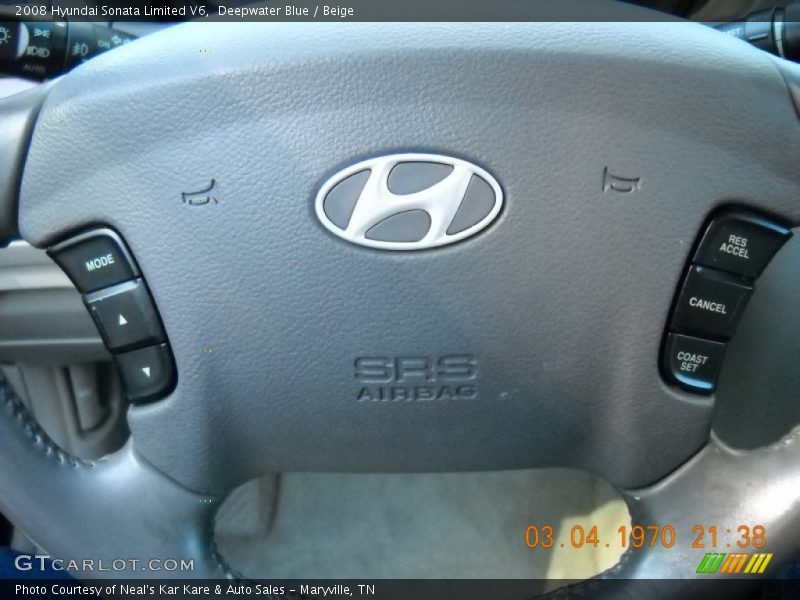Deepwater Blue / Beige 2008 Hyundai Sonata Limited V6