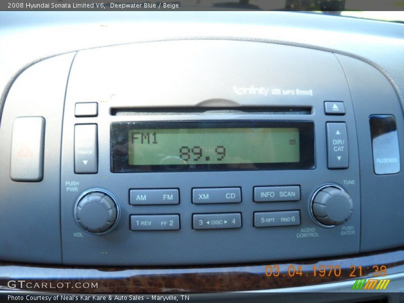Deepwater Blue / Beige 2008 Hyundai Sonata Limited V6