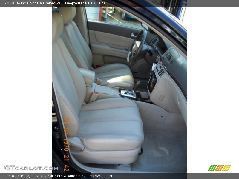 Deepwater Blue / Beige 2008 Hyundai Sonata Limited V6