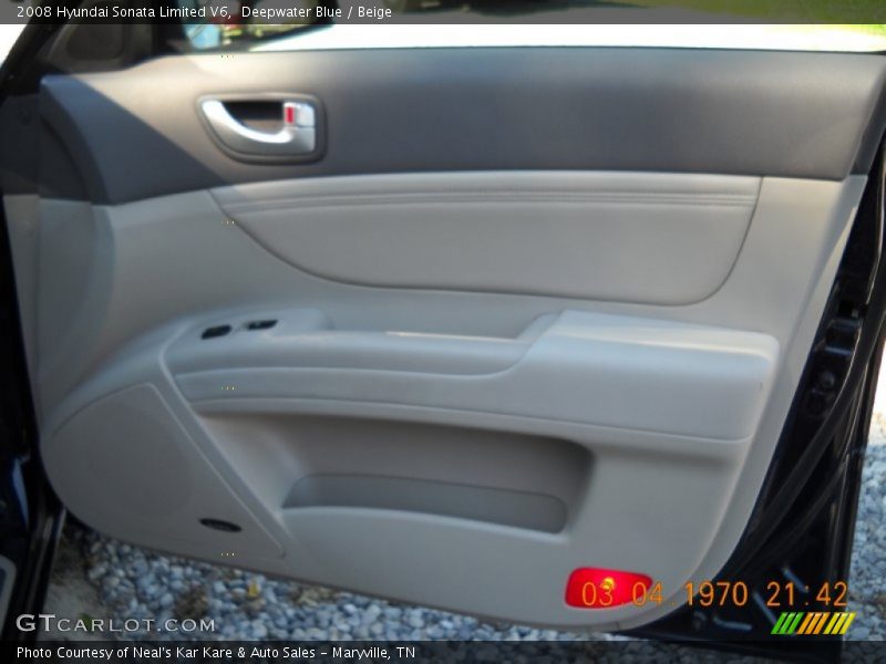Deepwater Blue / Beige 2008 Hyundai Sonata Limited V6