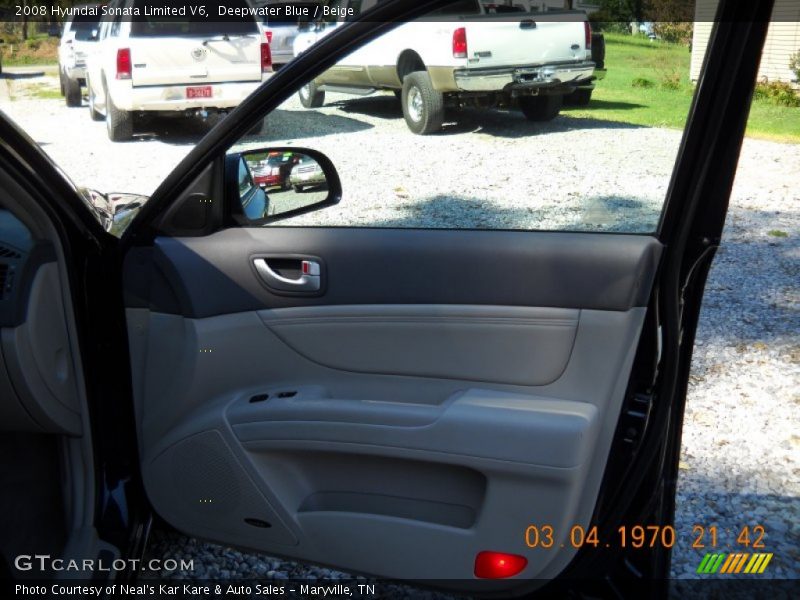 Deepwater Blue / Beige 2008 Hyundai Sonata Limited V6