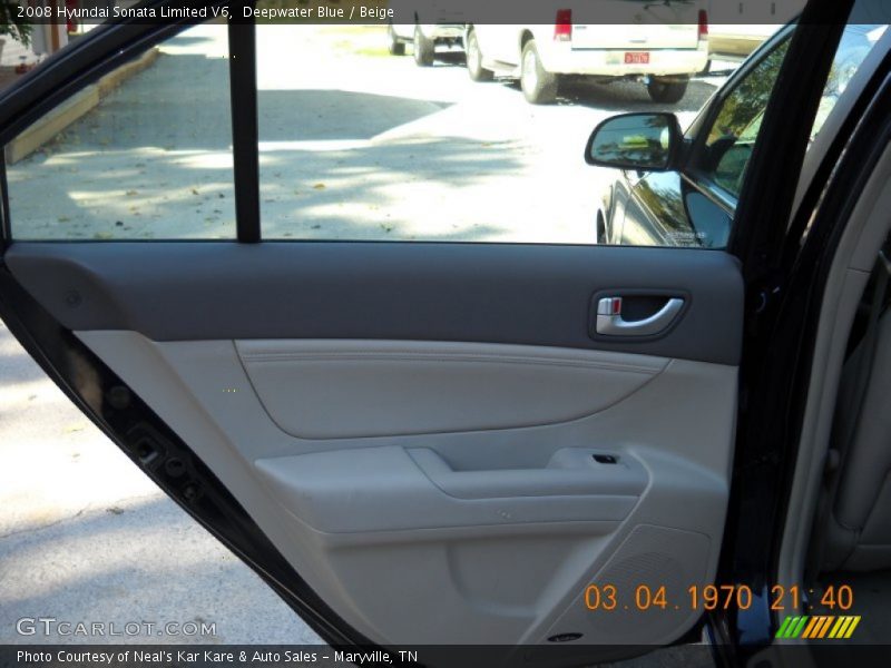 Deepwater Blue / Beige 2008 Hyundai Sonata Limited V6