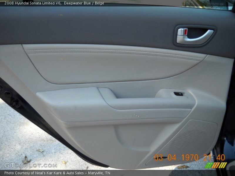 Deepwater Blue / Beige 2008 Hyundai Sonata Limited V6