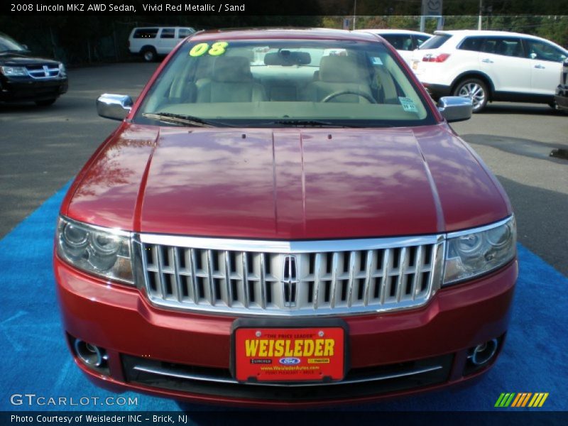 Vivid Red Metallic / Sand 2008 Lincoln MKZ AWD Sedan