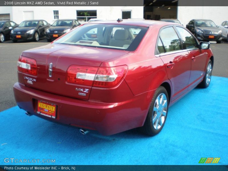 Vivid Red Metallic / Sand 2008 Lincoln MKZ AWD Sedan