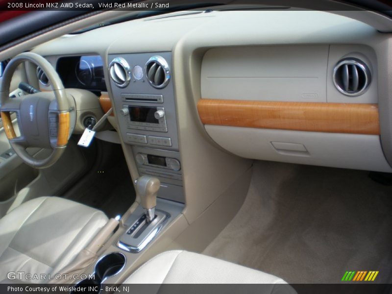 Vivid Red Metallic / Sand 2008 Lincoln MKZ AWD Sedan