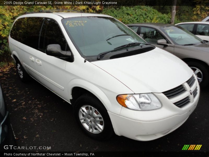 Stone White / Dark Khaki/Light Graystone 2005 Dodge Grand Caravan SE